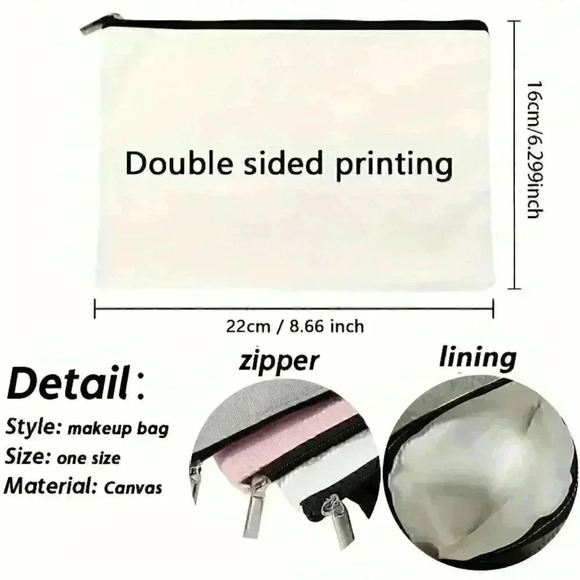 Cute Girl Makeup Bag, Zipper Bag, - Picture 3 of 3